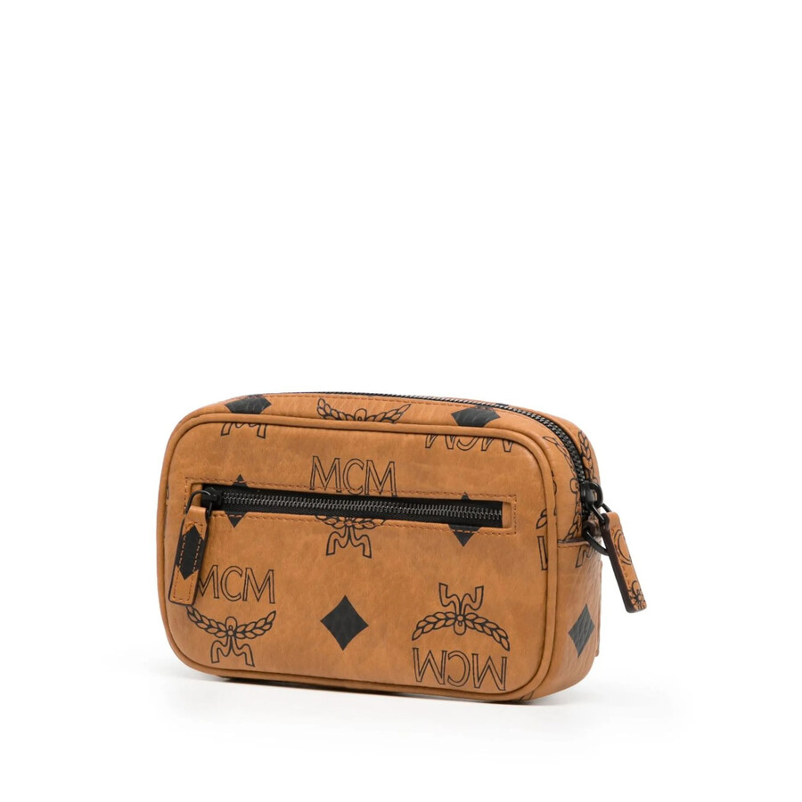Mcm Mini Aren Maxi Visetos Crossbody Bag In Brown
