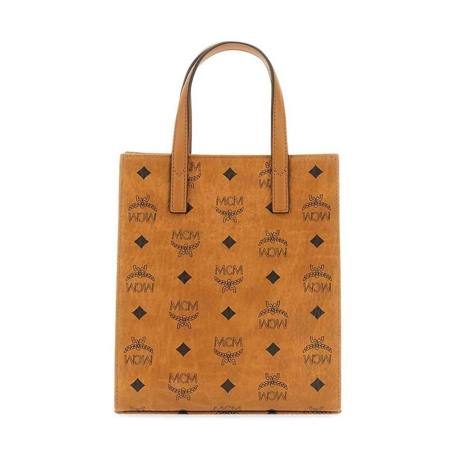 Mcm Canvas Shopping Bag In Brown