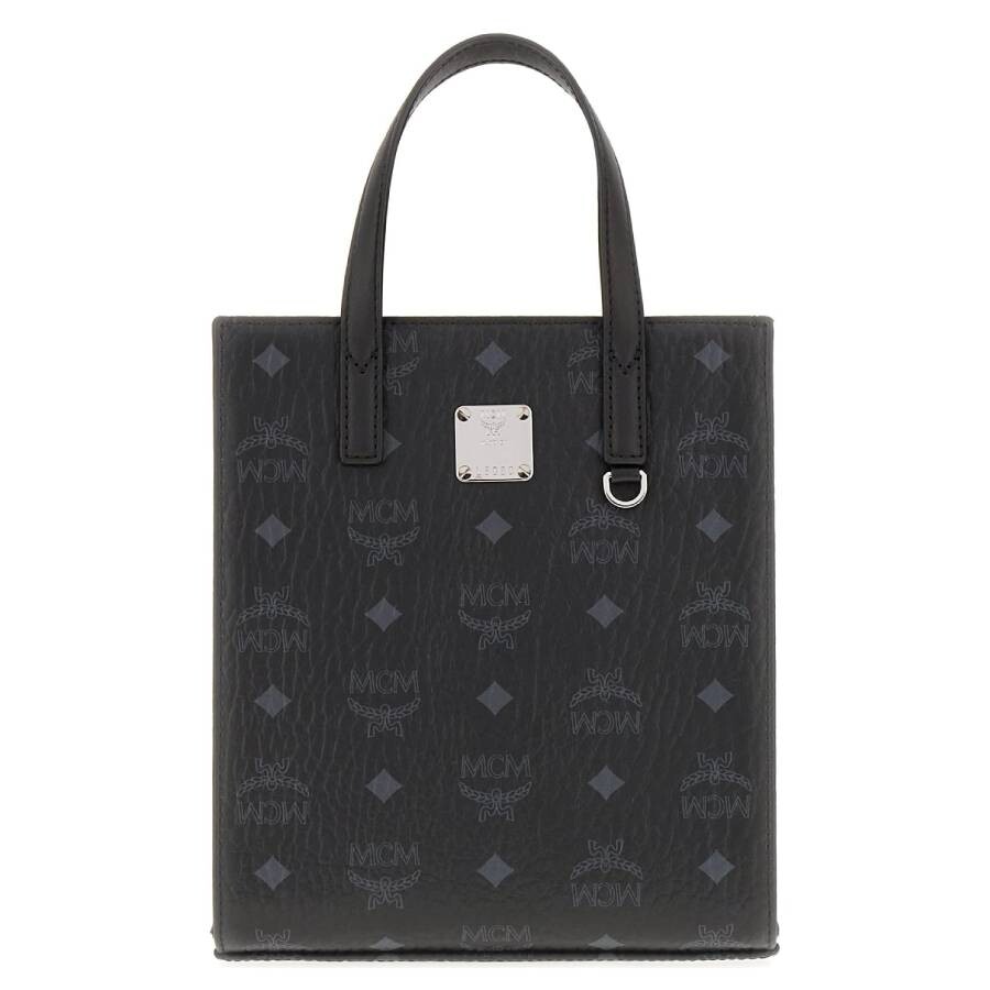 Mcm Mini Aren Tote Bag In Visetos In Black
