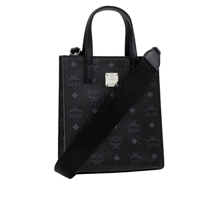Mcm Mini Aren Tote Bag In Visetos In Black