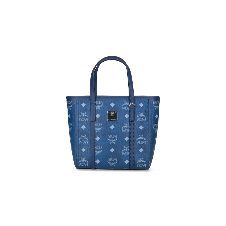 Mcm Toni Shopper Small Tote Bag In Blue