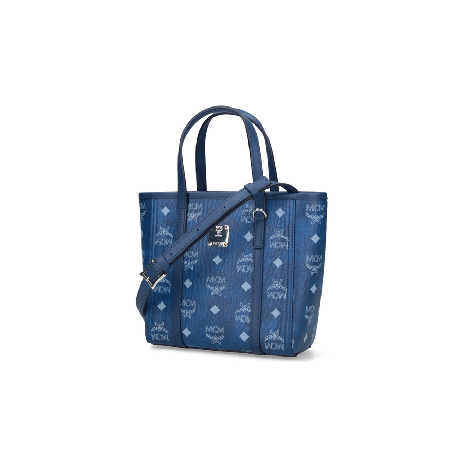 Mcm Toni Shopper Small Tote Bag In Blue