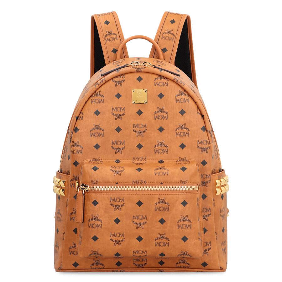 Mcm Visetos Stark Side Studs Backpack In Brown