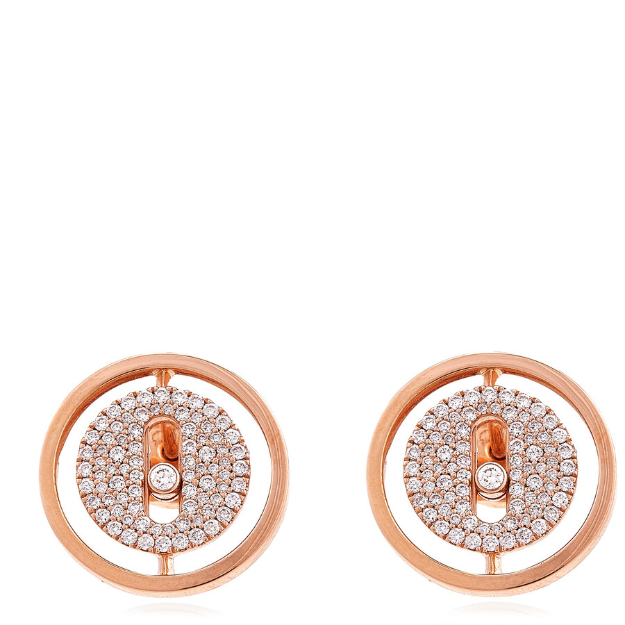 Messika Lucky Move 18k Rose Gold Diamond Stud Earrings