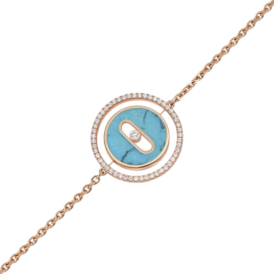 Messika Lucky Move 18k Rose Gold Turquoise Pendant Bracelet