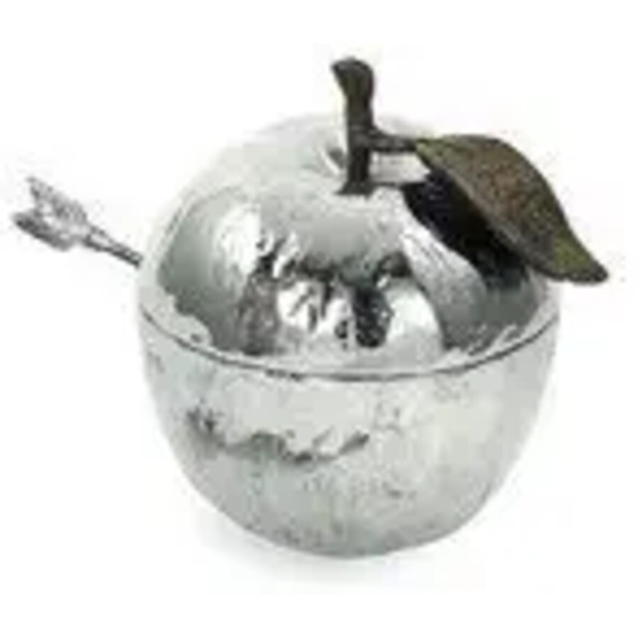 Michael Aram Apple Honey Pot Nickeplate In Silver Tone