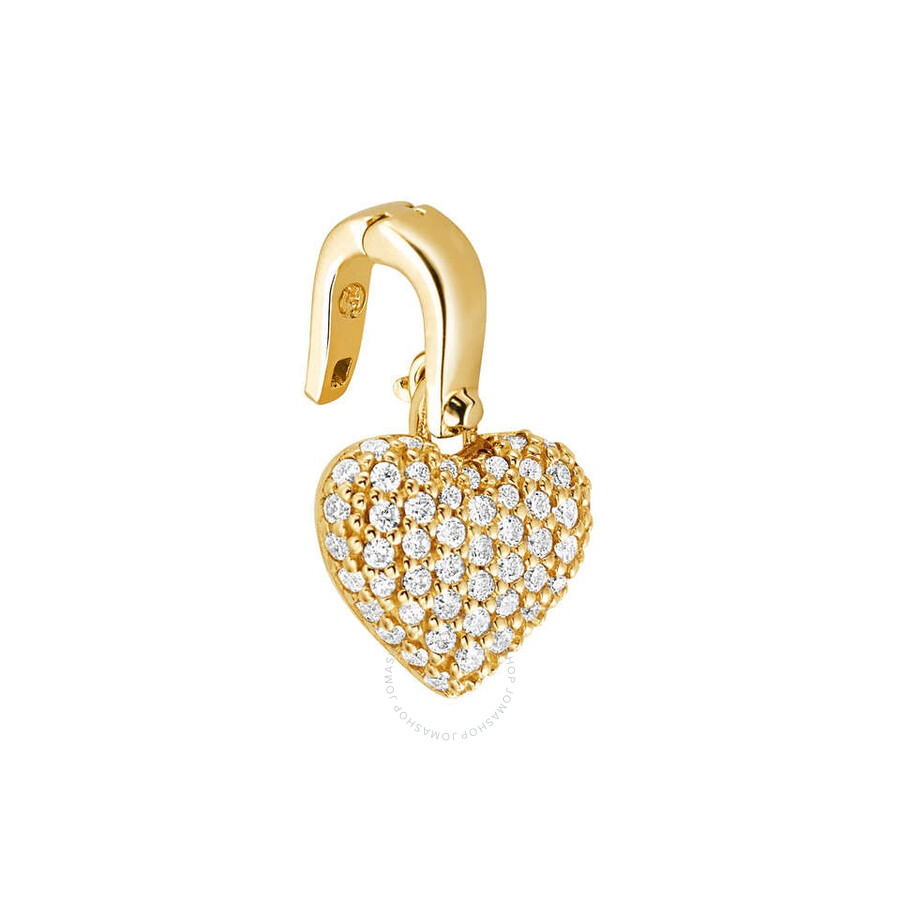 Shop Michael Kors 4k Gold-plated Sterling Silver Pave Heart Charm