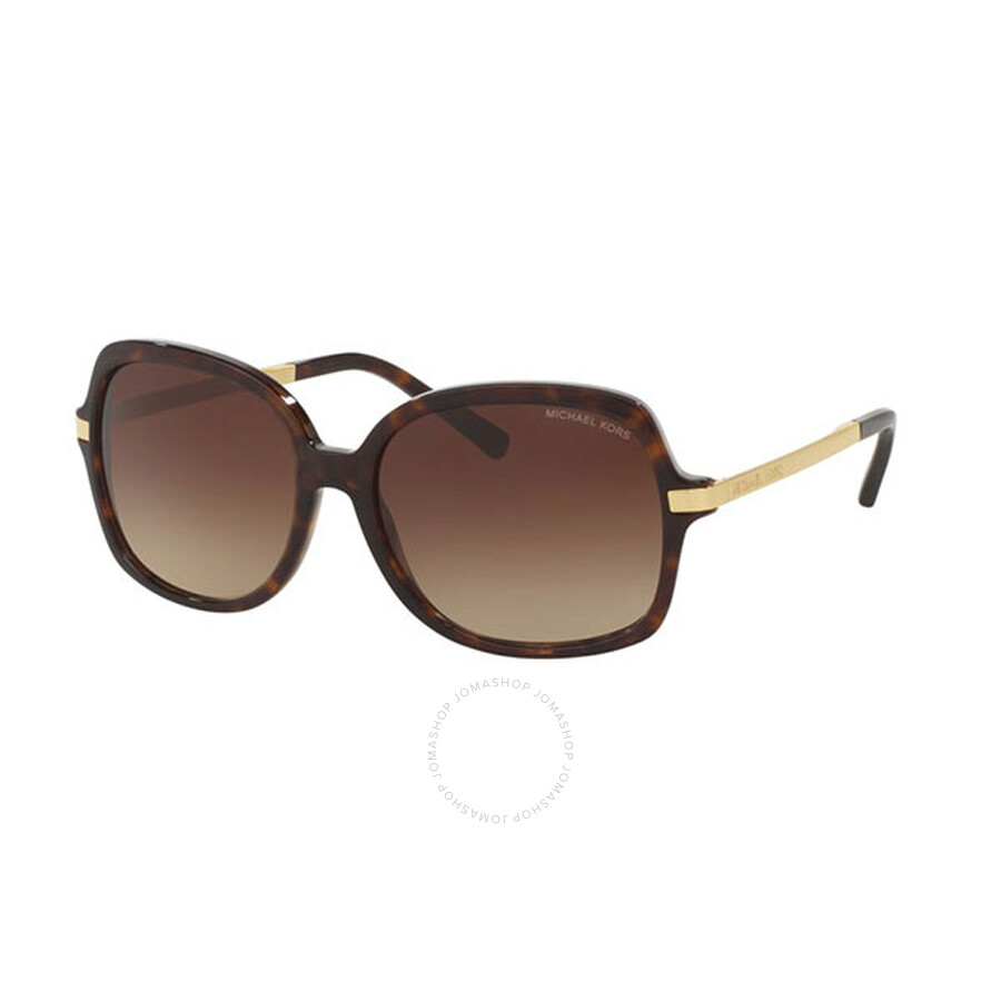 Michael Kors Adrianna Ii Brown Gradient Rectangular Ladies Sunglasses Mk2024 310613 57 In Brown / Dark / Gold / Tortoise