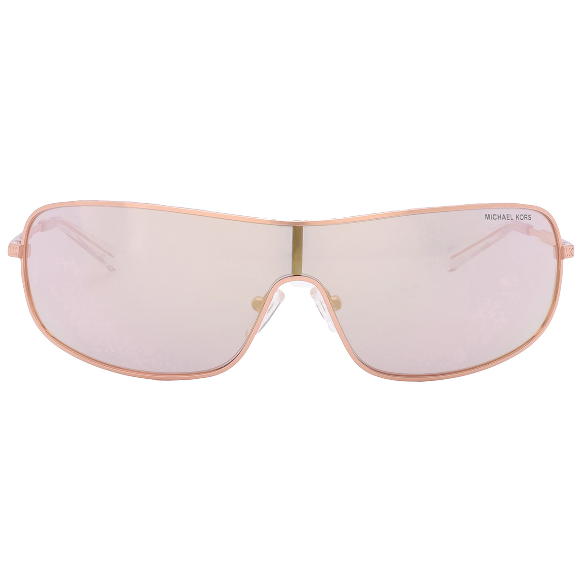 Michael Kors Aix Rose Gold Mirrored Shield Ladies Sunglasses