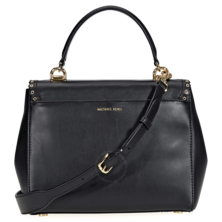 Michael Kors Ava Medium Scalloped Leather Satchel Black Michael Kors Ava Medium Scalloped Leather Satchel Black