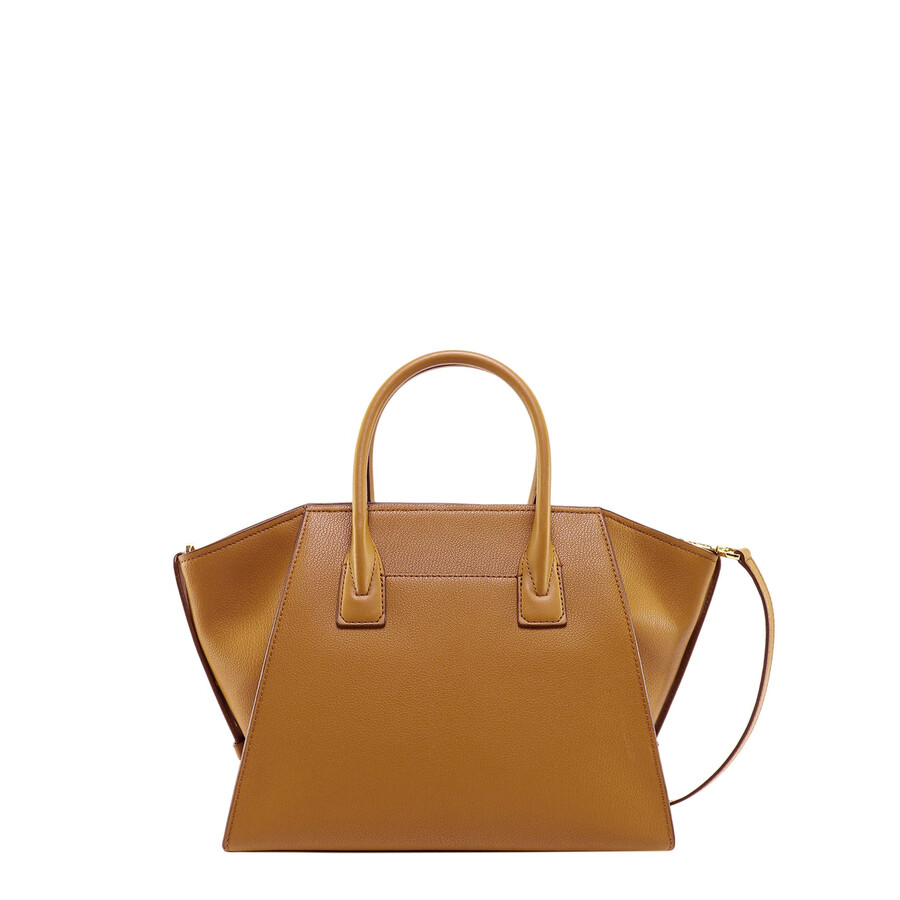 Michael Kors Leather Handbag With Frontal Logo In Brown