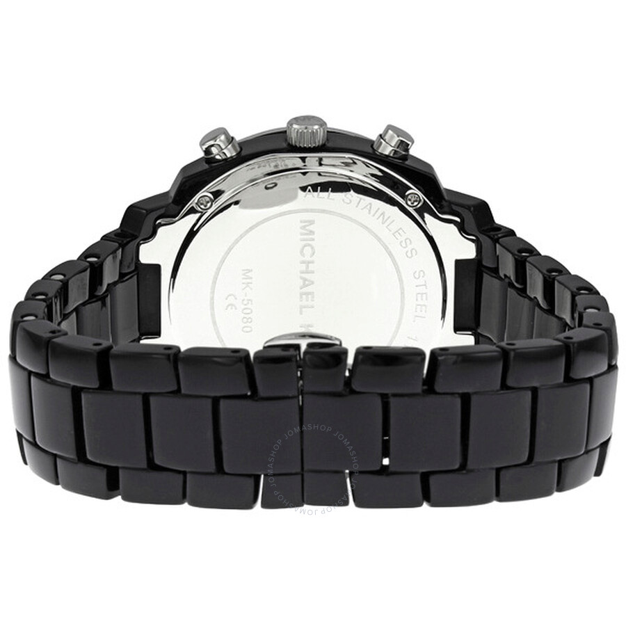 Michael Kors Black Mop Dial Acrylic Bracelet With Glitz Watch Michael Kors Black Mop Dial Acrylic Bracelet With Glitz Watch Mk5080