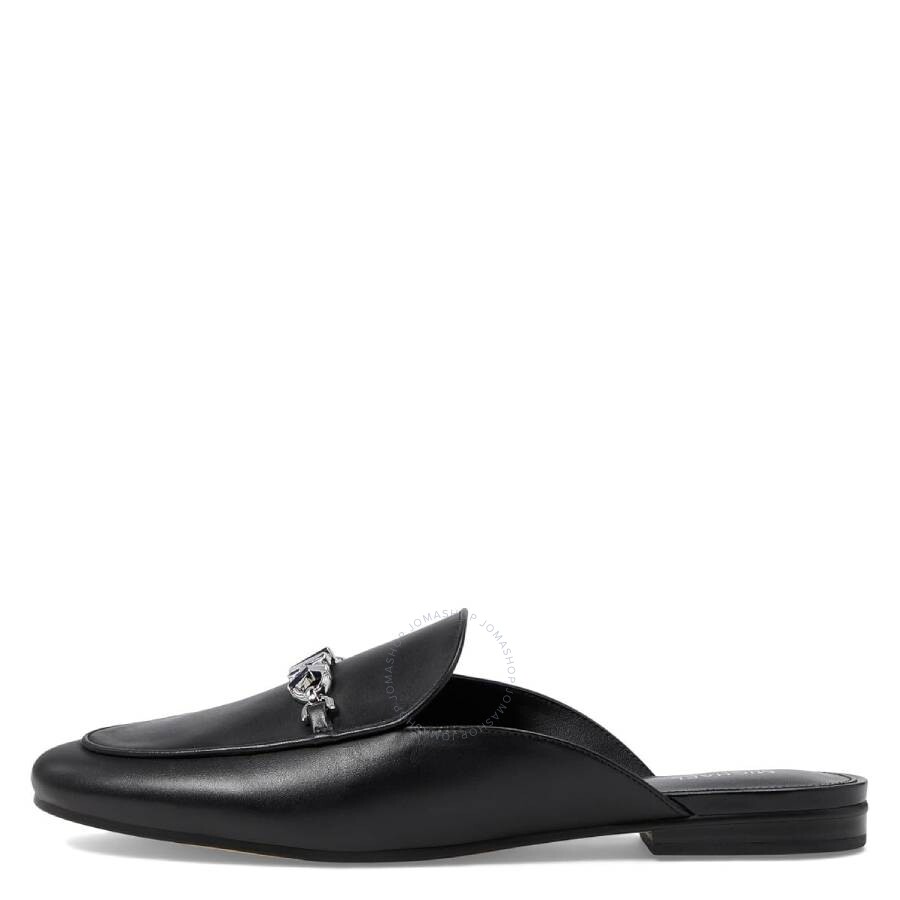 Michael Kors Black Tiffanie Leather Flat Mules In Black