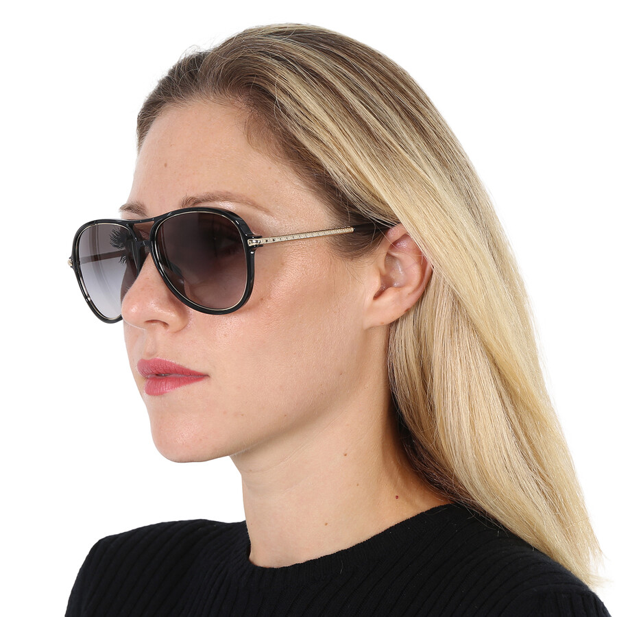 Michael Kors Breckenridge Dark Gray Gradient Pilot Ladies Sunglasses Mk2176u 30058g 58 In Dark / Gray