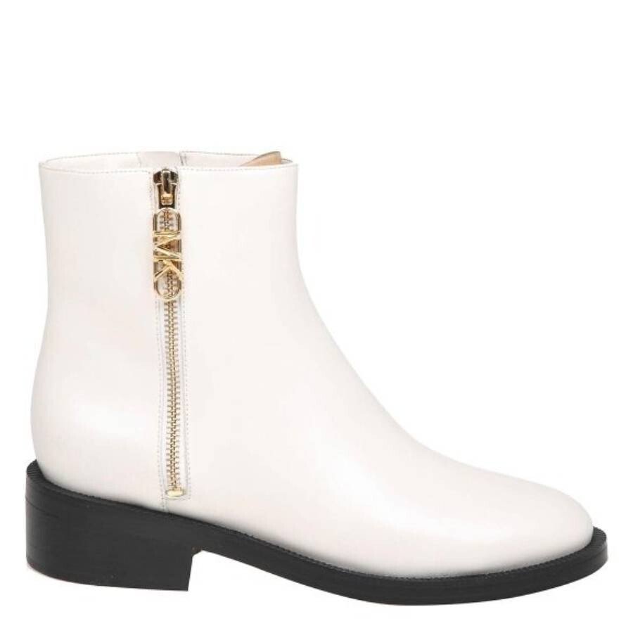 Michael Kors Cream Regan Leather Ankle Boots In Beige