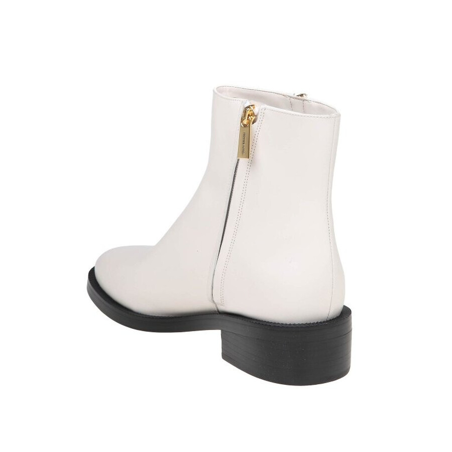 Michael Kors Cream Regan Leather Ankle Boots In Beige