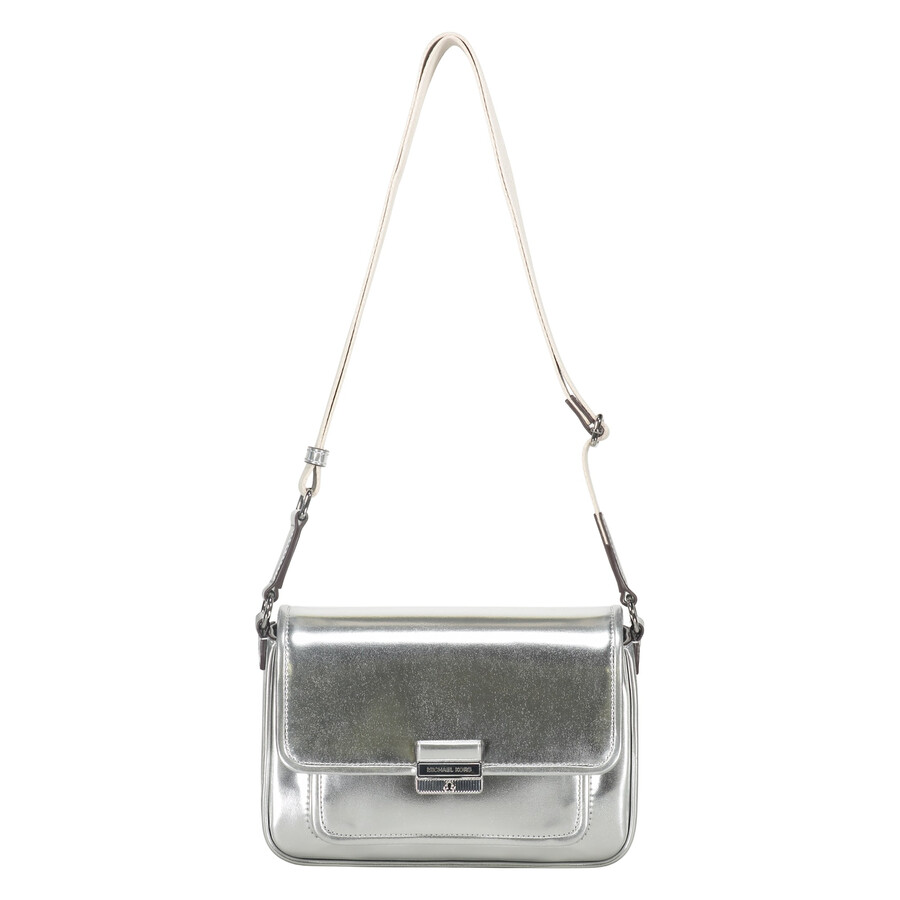 Michael Kors Medium Bradshaw Shoulder Bag In Silver
