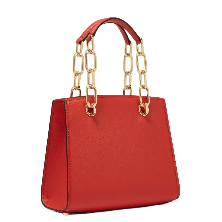 Michael Kors Cynthia Small Leather Satchel Bag In Red
