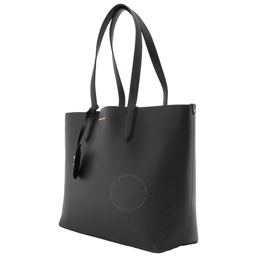 Michael Kors Eliza Calf Leather Reversible Tote Bag In Black