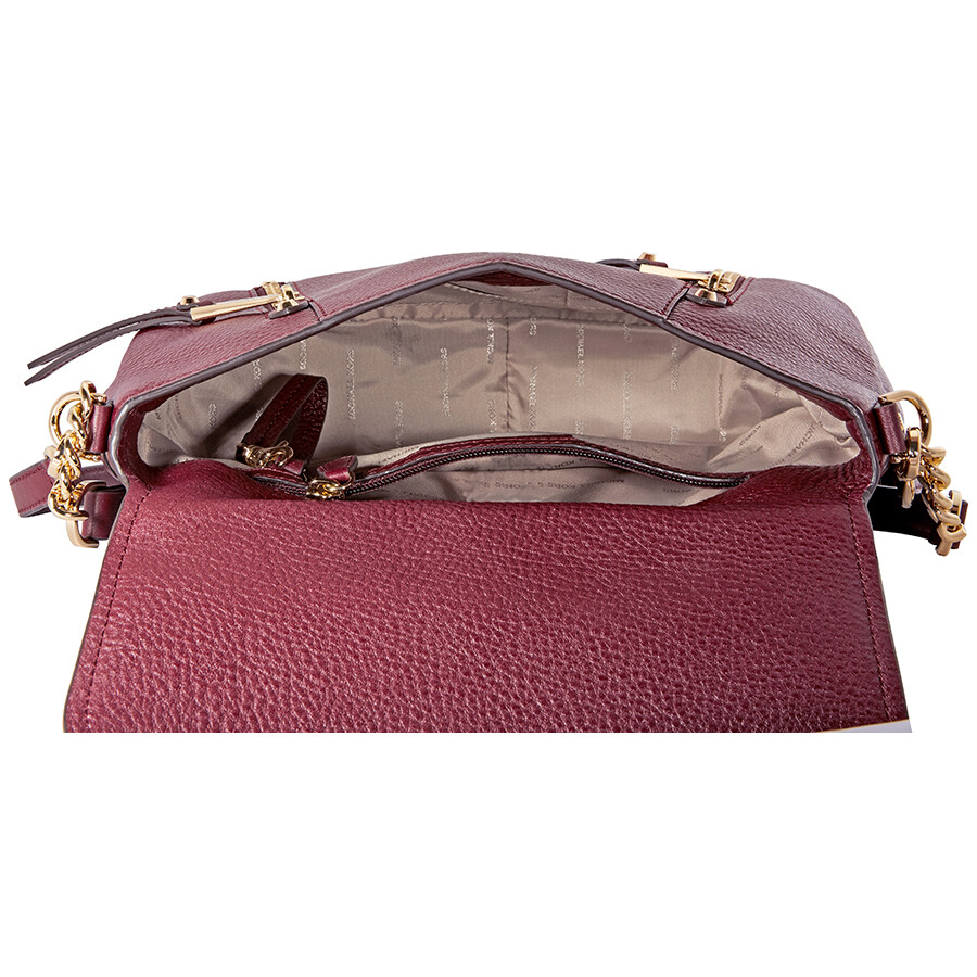 Michael Kors Evie Medium Leather Shoulder Bag Oxblood Michael Kors