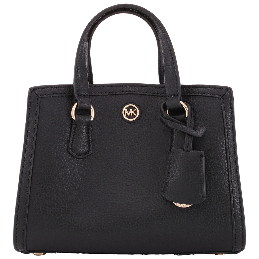 Michael Kors Extra-small Chantal Leather Messenger Bag In Black