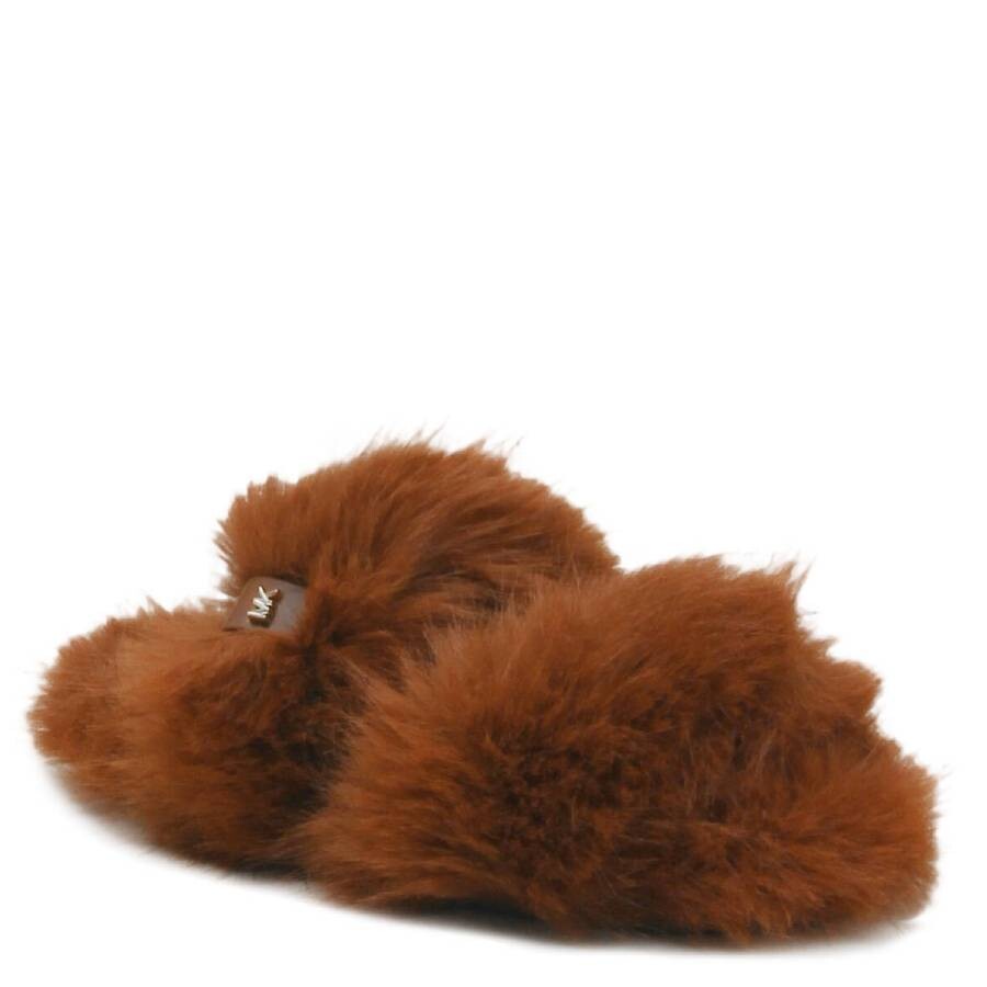 Michael Kors Faux Fur Tula Slides In Brown