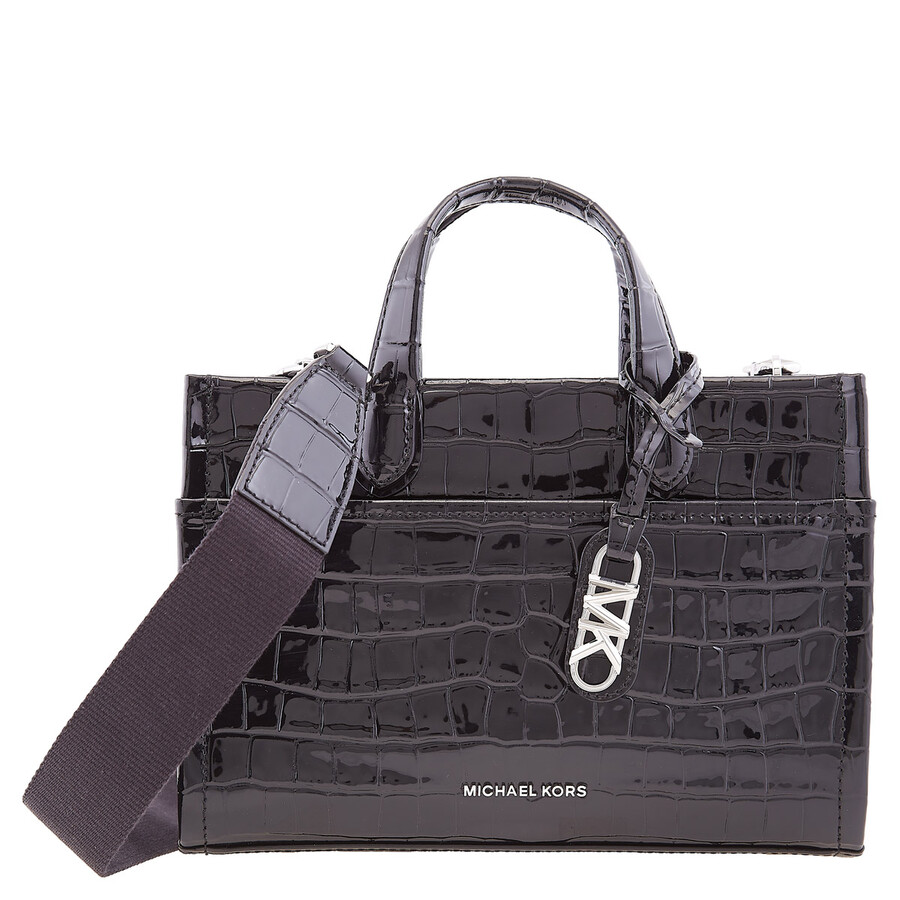 Michael Kors Gigi Small Leather Messenger Bag In Black