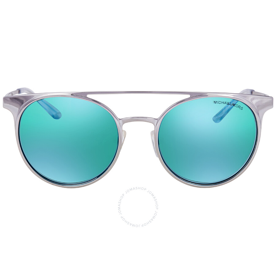 Michael Kors Grayton Teal Mirror Round Ladies Sunglasses MK1030 113725