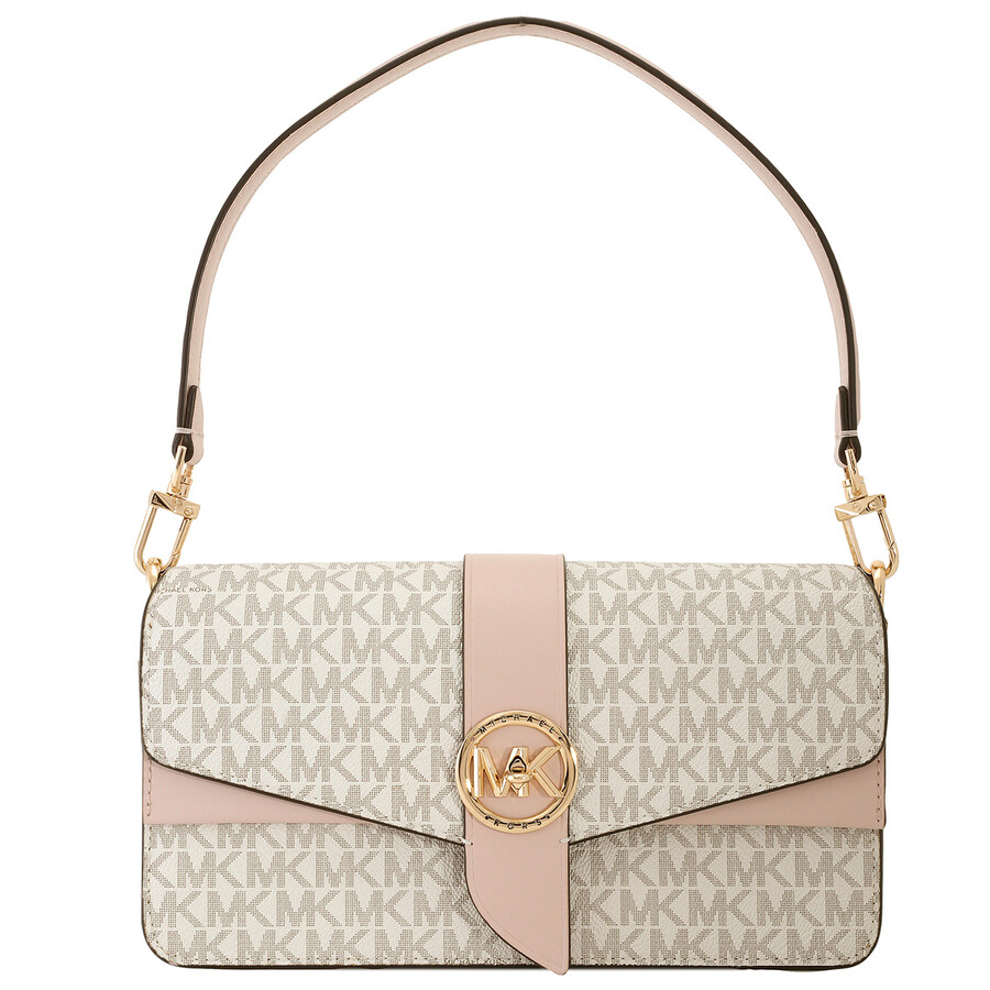 Michael Kors Greenwich Medium Logo Shoulder Bag In Pink