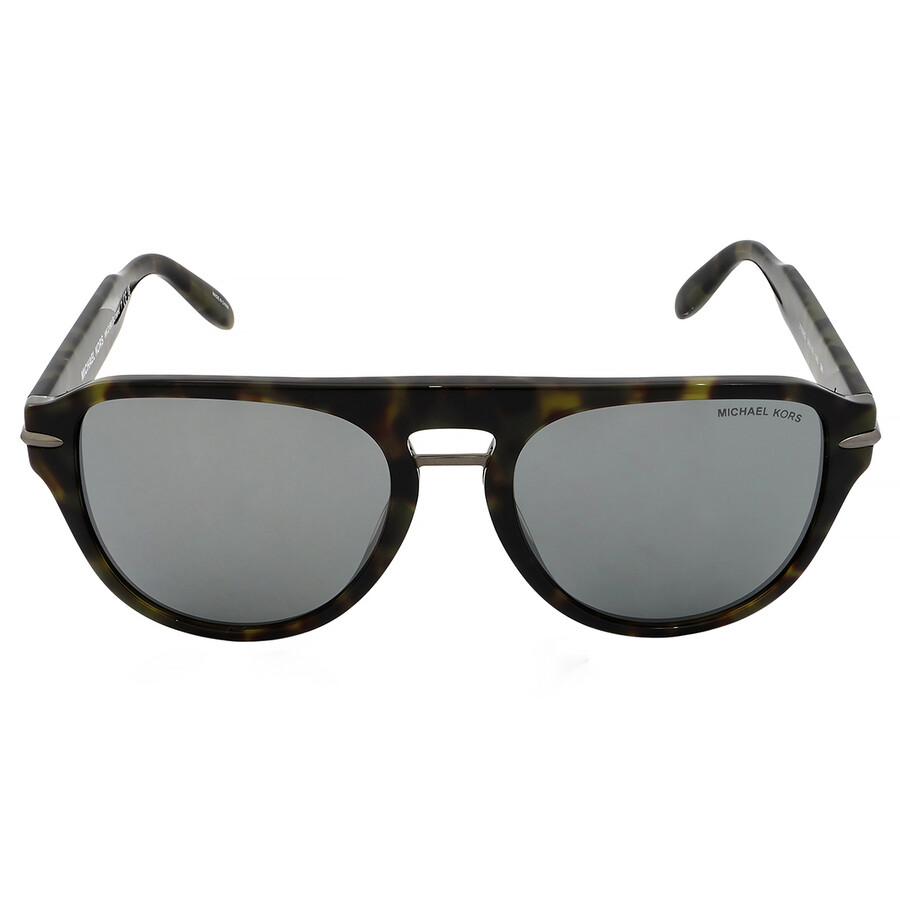 Michael Kors Burbank Gunmetal Mirrored Pilot Men's Sunglasses Mk2166 37056g 56 In Gun Metal / Gunmetal / Olive / Tortoise