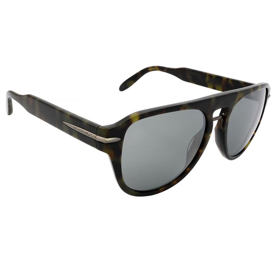 Michael Kors Burbank Gunmetal Mirrored Pilot Men's Sunglasses Mk2166 37056g 56 In Gun Metal / Gunmetal / Olive / Tortoise