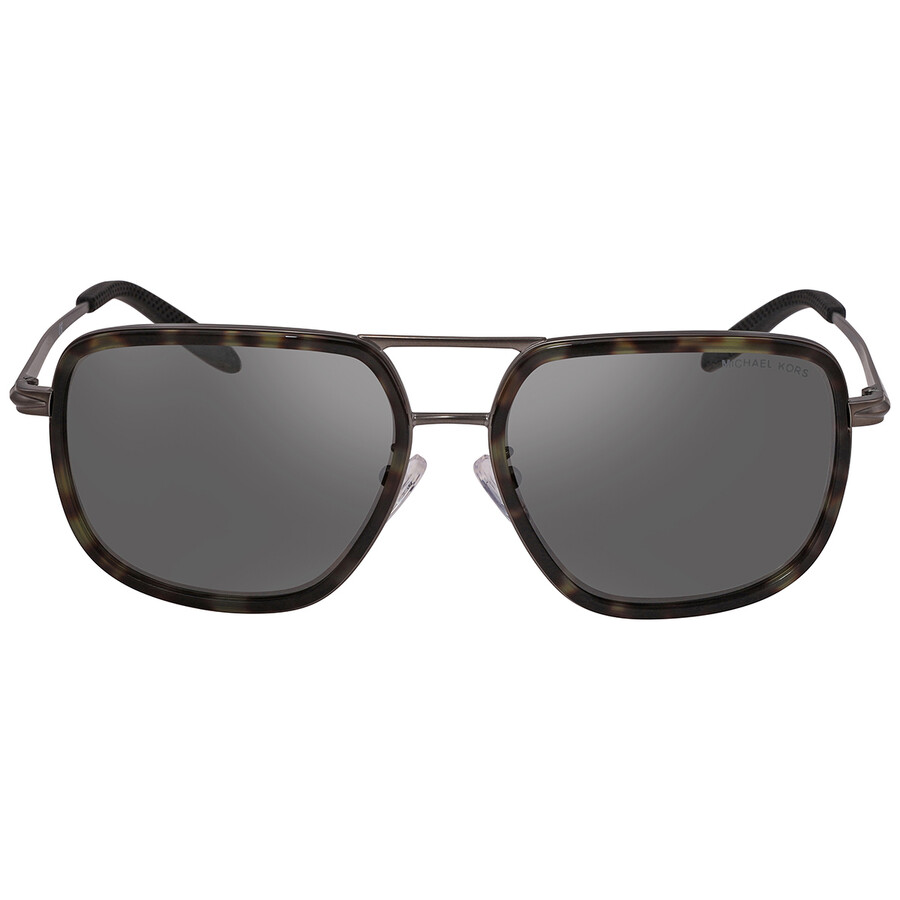 Michael Kors Del Ray Gunmetal Mirrored Rectangular Men's Sunglasses Mk1110 10026g 59 In Gun Metal / Gunmetal