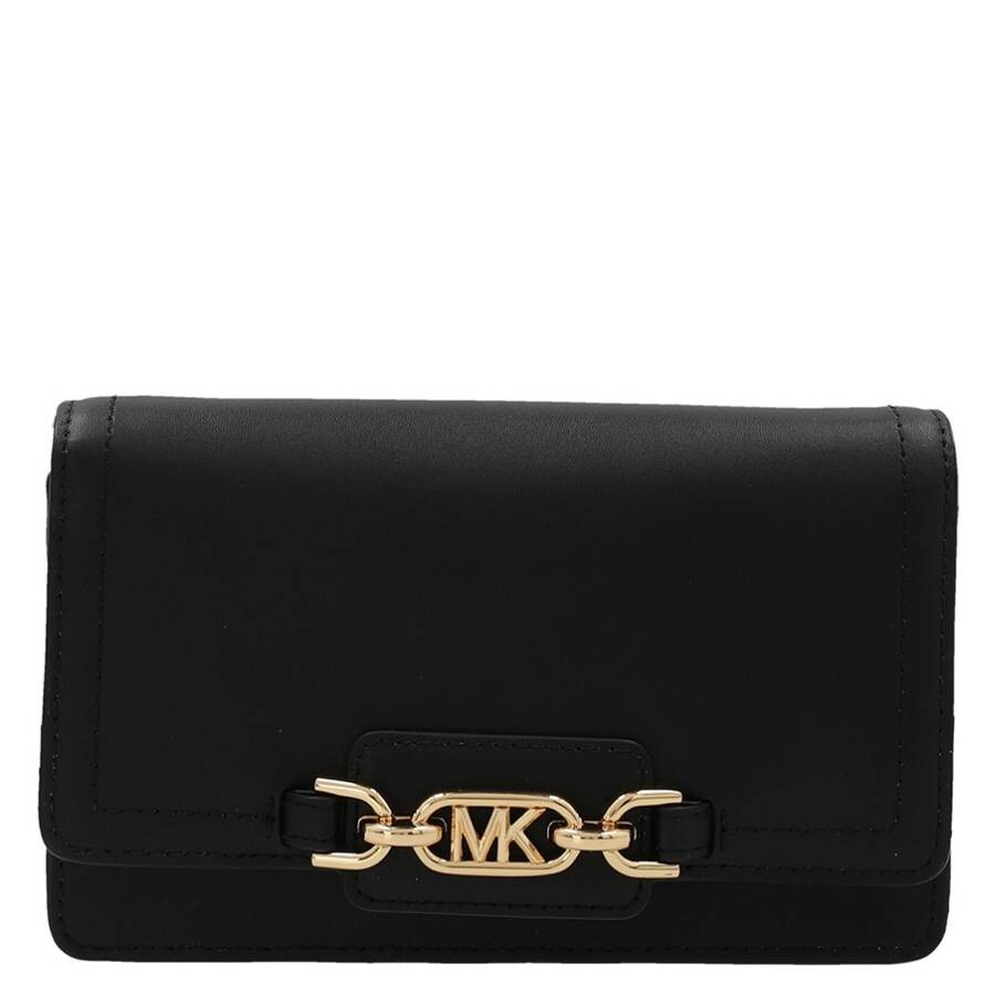 Michael Kors Heather Extra-small Leather Crossbody Bag - Black In Black