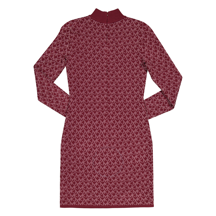 Michael Kors Jacquard Funnel Neck Logo Dress