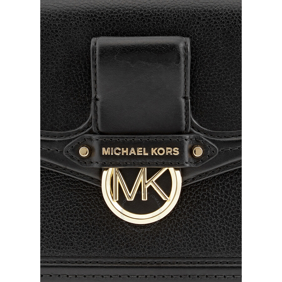 Michael Kors Jessie Black Ladies Medium Pebbled Leather Shoulder Bag