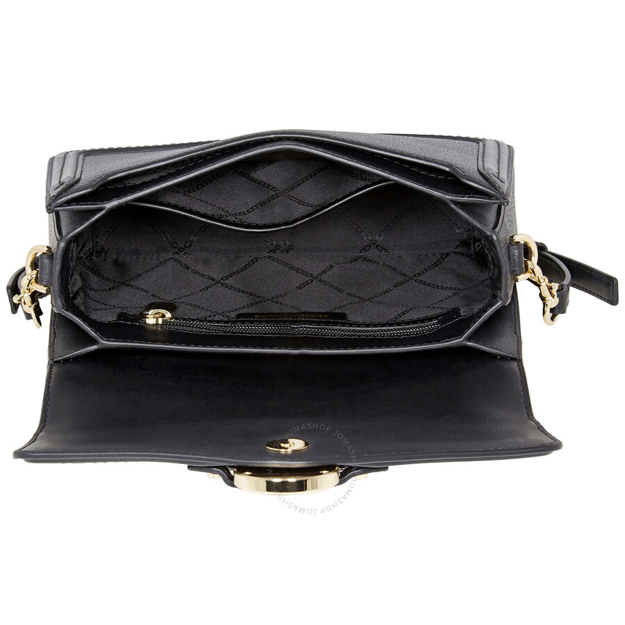 Michael Kors Jessie Black Ladies Medium Pebbled Leather Shoulder Bag