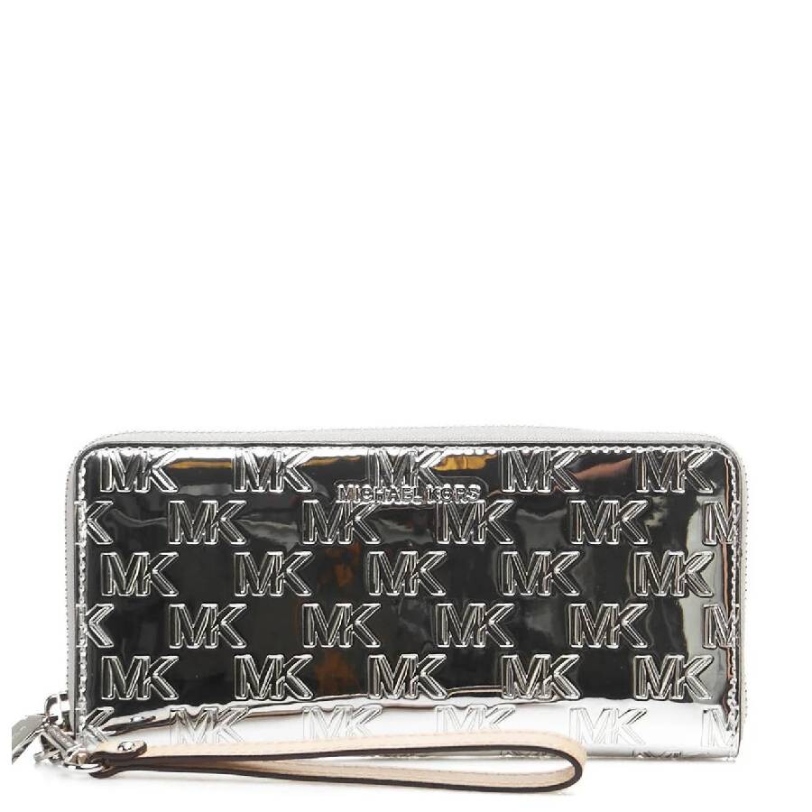 Michael Kors Jet Set Embossed Logo Travel Wallet In Grey