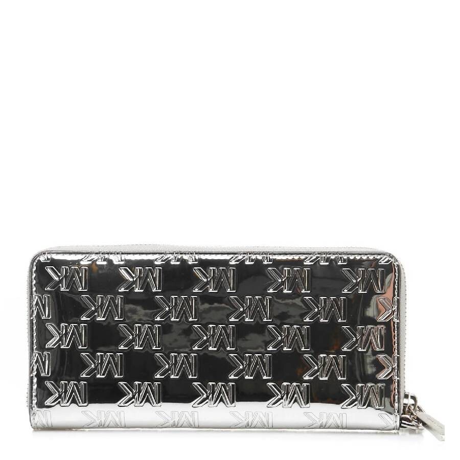 Michael Kors Jet Set Embossed Logo Travel Wallet In Grey