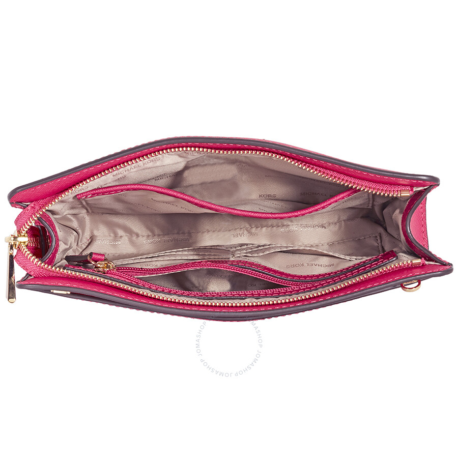 Michael Kors Jet Set Large Crossbody Clutch Ultra Pink Jet Set