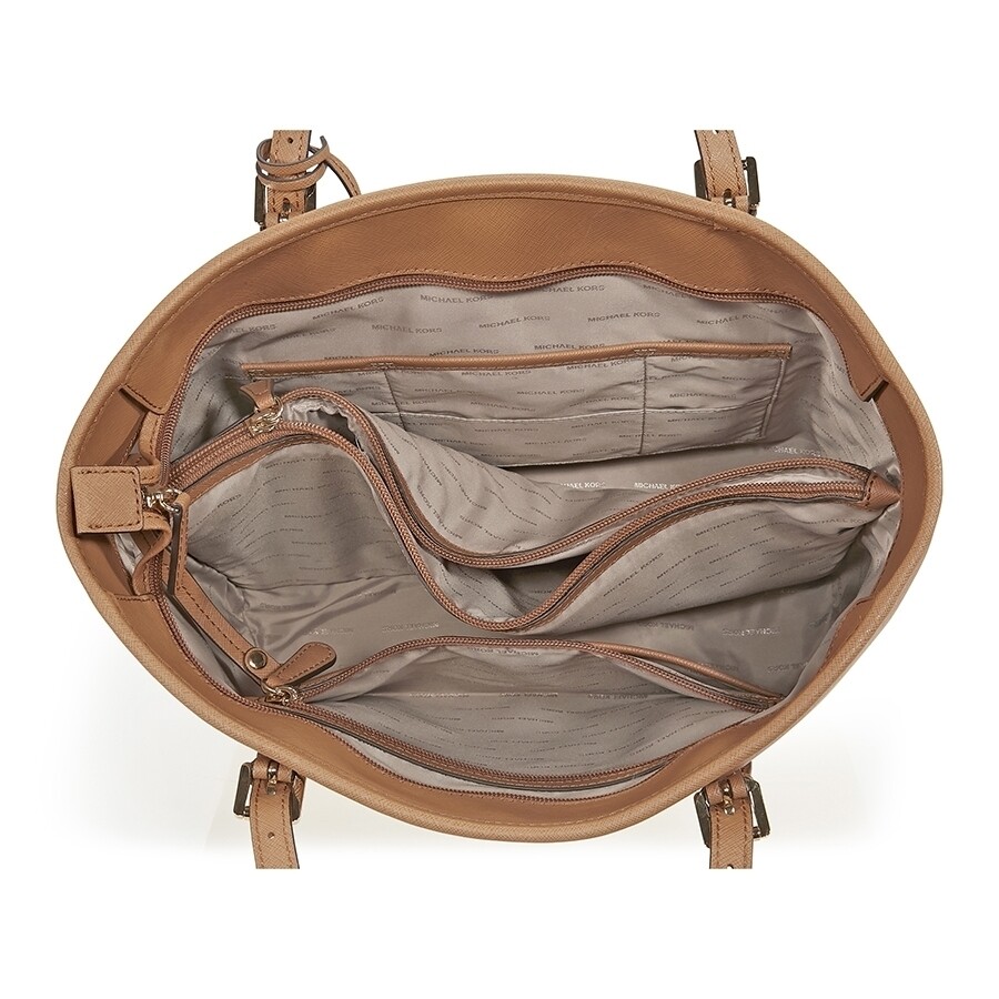 Michael Kors Jet Set Large Travel Saffiano Leather Tote Acorn Jet