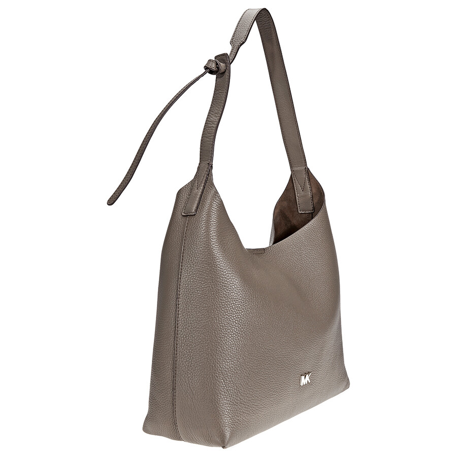 Michael Kors Junie Medium Pebbled Leather Shoulder Bag Mushroom