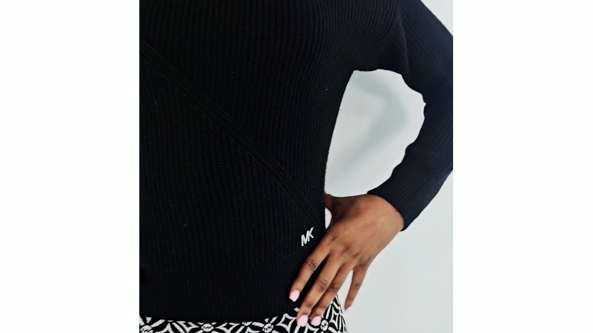 Michael Kors Key Hole Cut- Out Sweater, Size Small MR360IYCSN-001