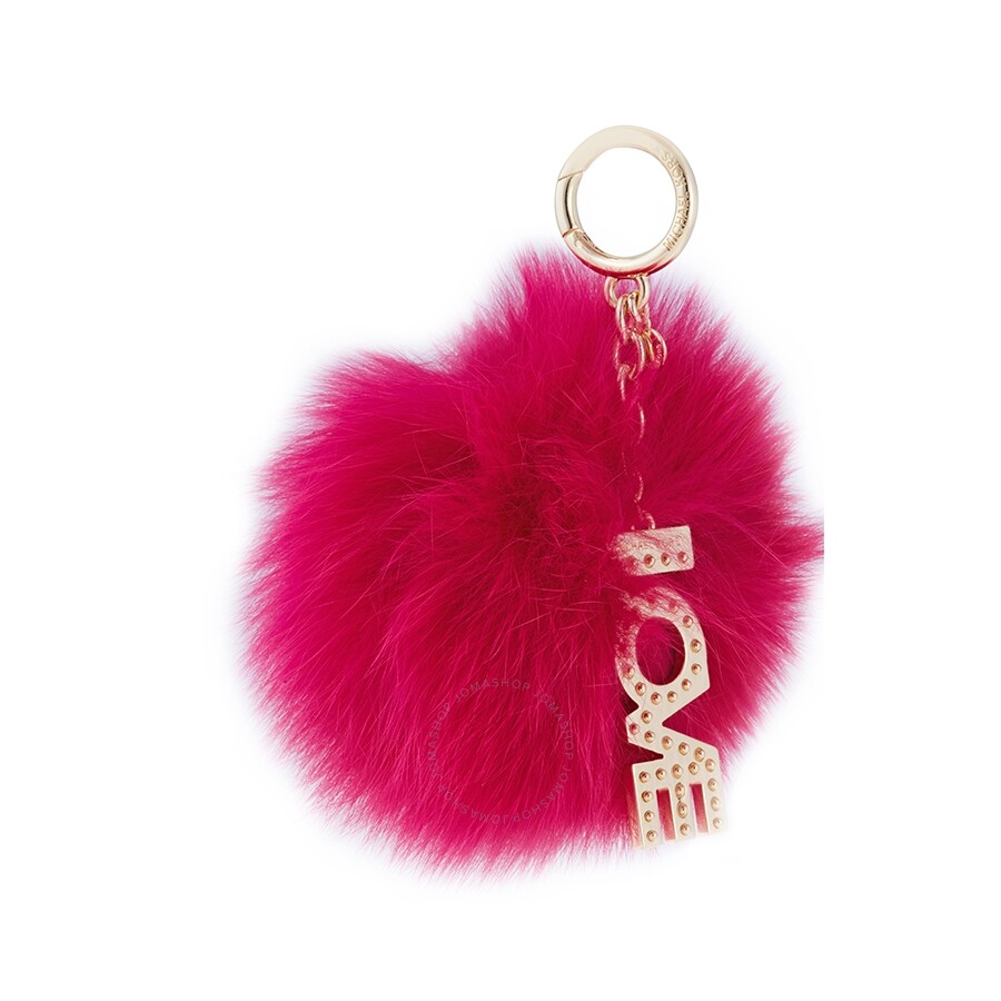 Michael Kors Ladies Keyfobs Bright Pink Love Pom Pom Michael Kors