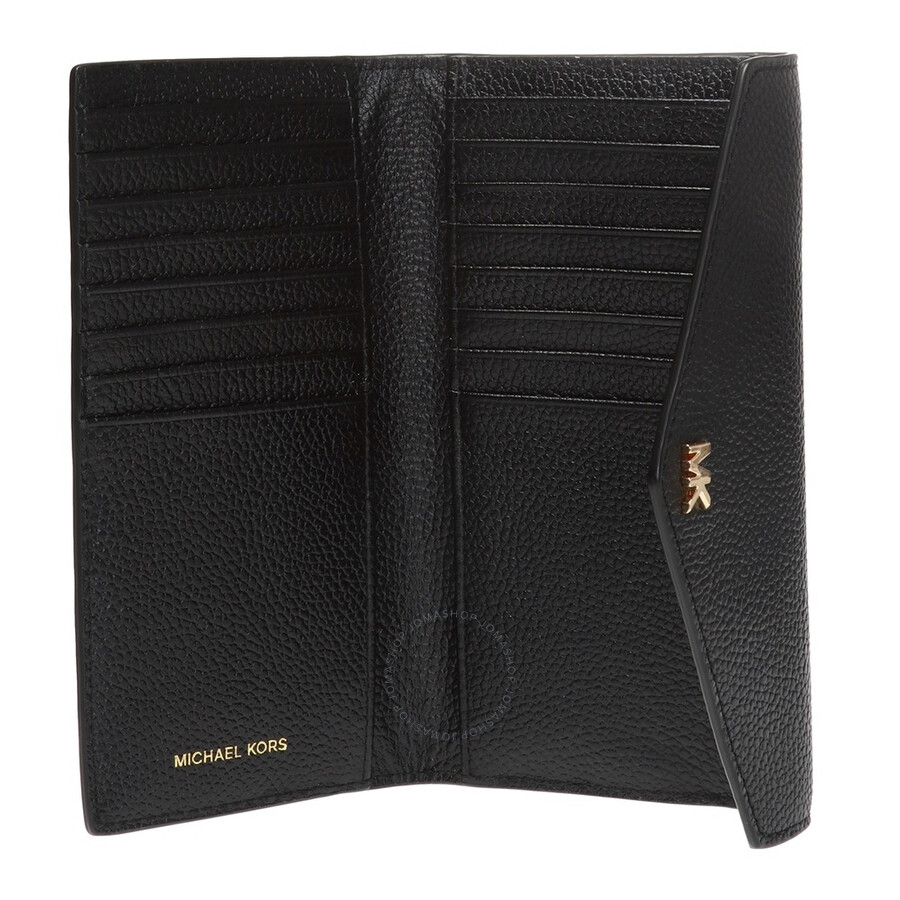 Michael Kors Ladies Pebbled Leather TriFold Wallet in Black Fado.vn