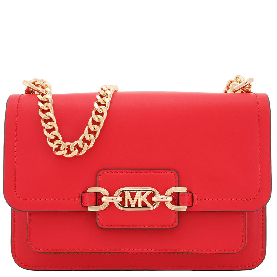 Michael Kors Large Heather Leather Shoulder Bag In Red