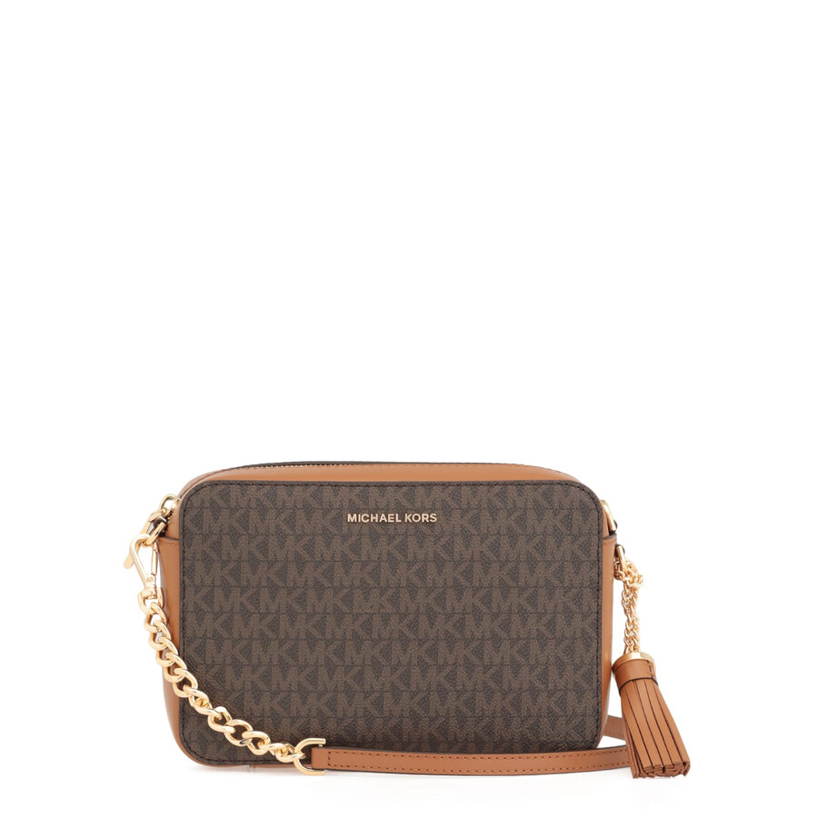 Michael Kors Cross-body Bag With Adjustable Chain Strap In Brown