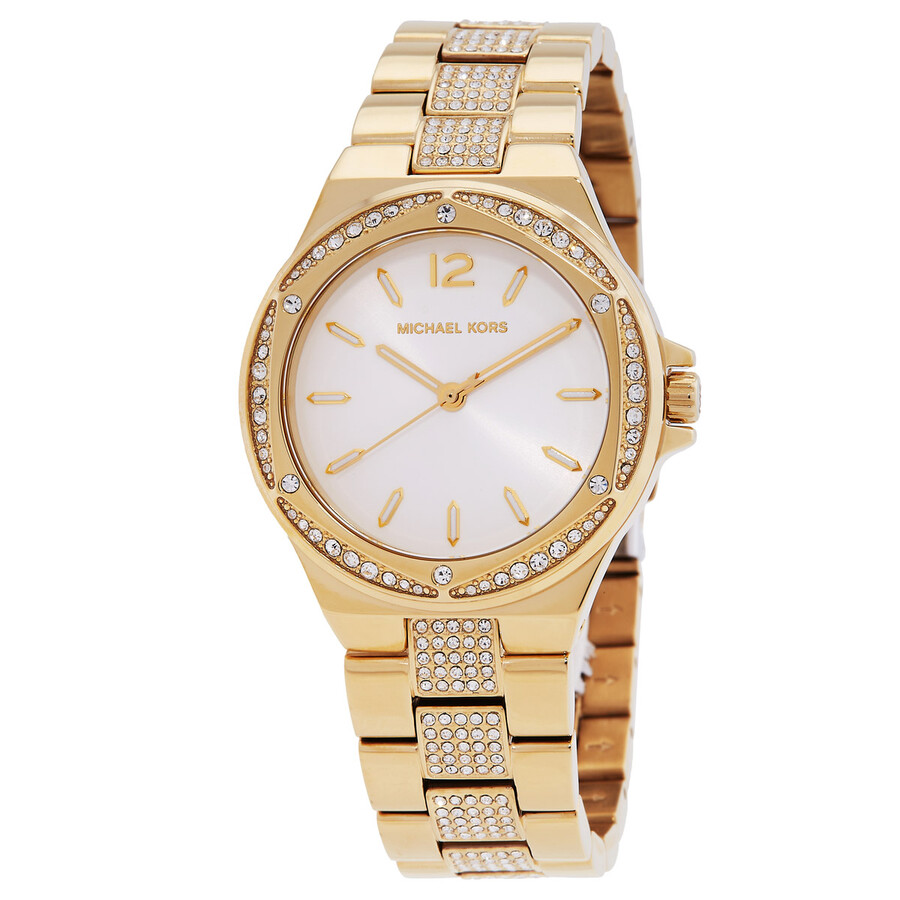 ⛔mk⛔ Michael Kors Lennox Quartz Crystal White Dial Ladies Watch
