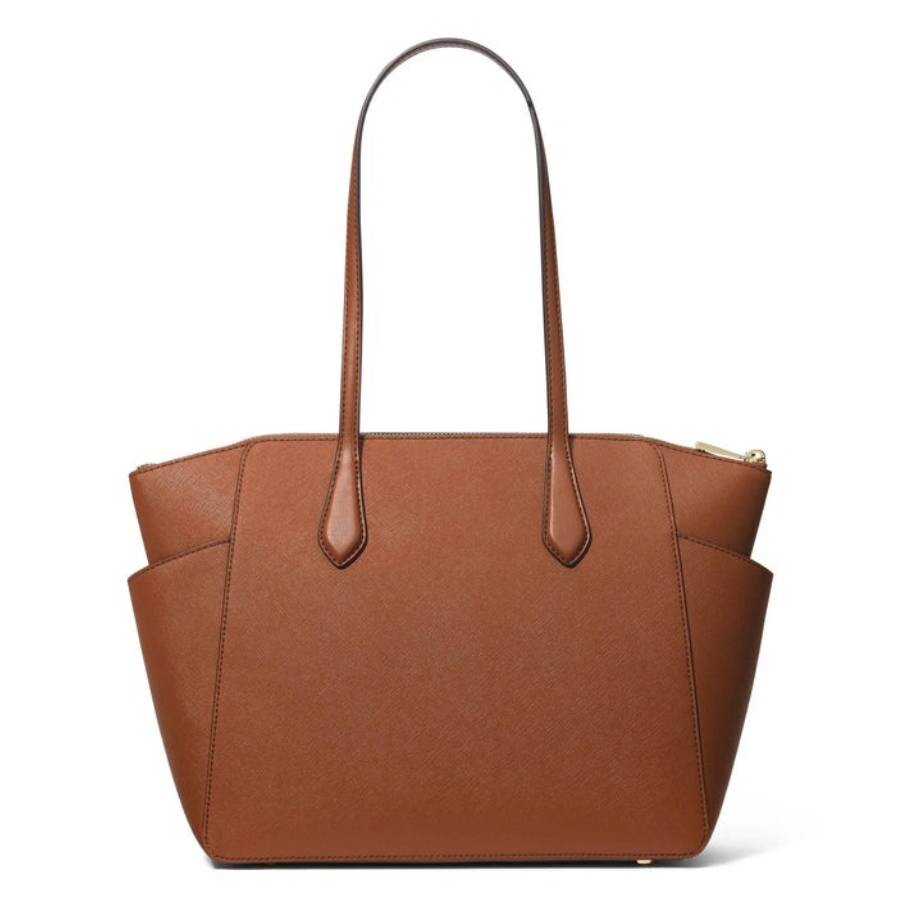Michael Kors Marilyn Medium Saffiano Leather Tote Bag In Brown
