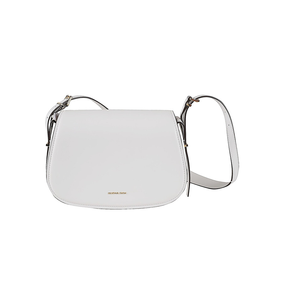Michael Kors Collection Medium Flam Messenger Bag In White