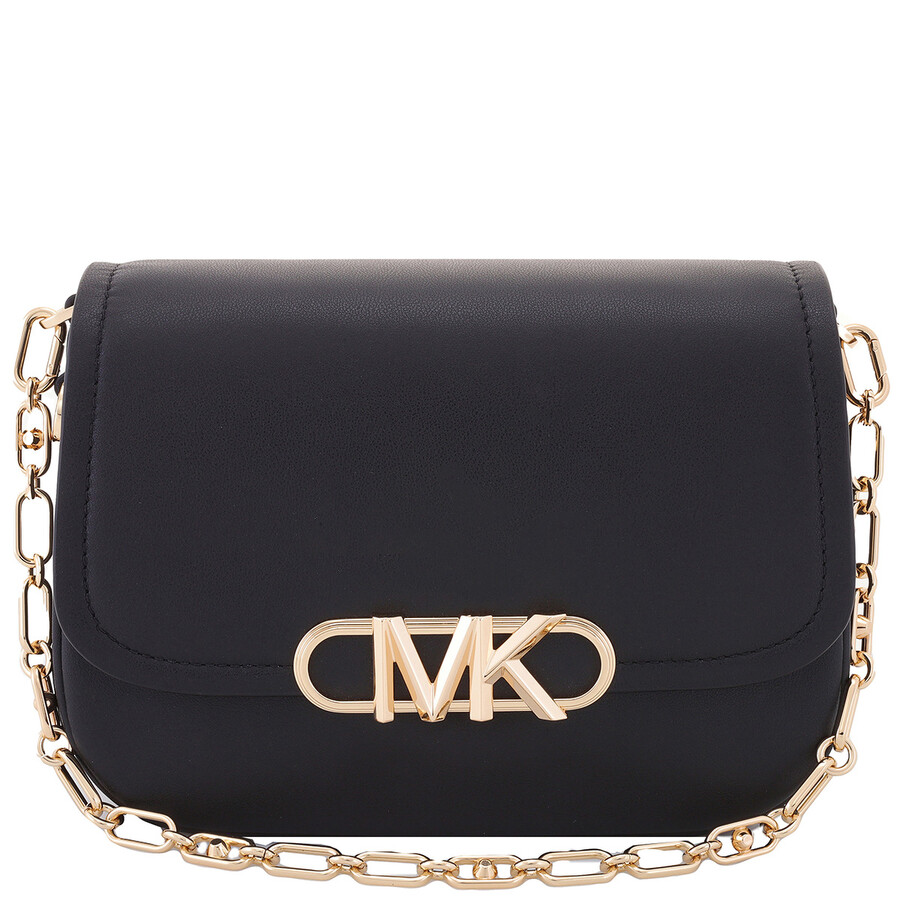 Michael Kors Medium Parker Leather Messenger Bag In Black
